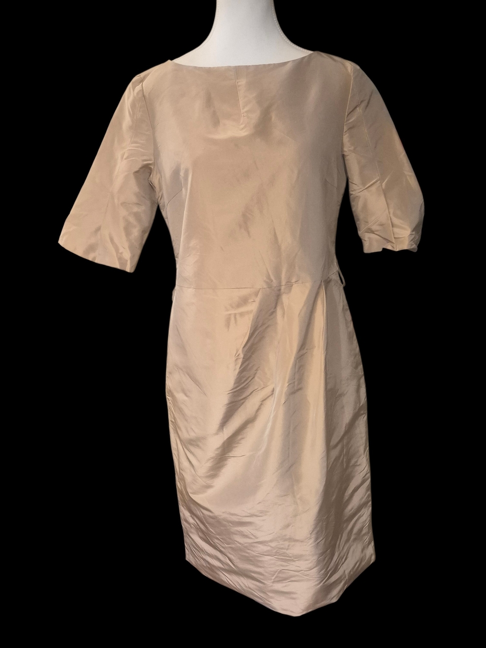 Pauw Amsterdam Cream-Tan Midi Shift Dress